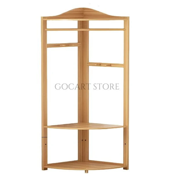Multi-Functional Corner Clothes Stand With Hooks