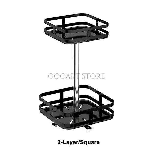 360° Rotatable Metal Storage Organizer - 2 Tier Square