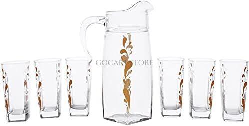 Luminarc Glass Flame Sparkle Gold Water Set