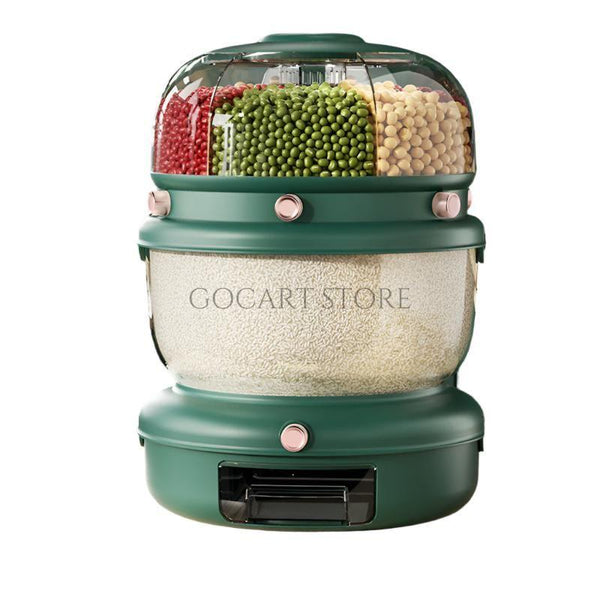 Rice Dispenser Rotating Grain Tank - 6 Grid Double Layer