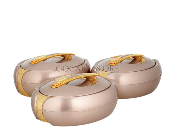 Forever Gold 3 Pieces Plastic Hot Pot Set Rose Gold - ZM