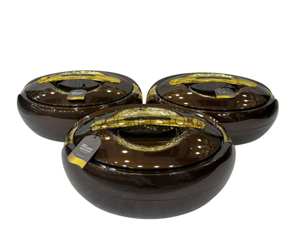 Forever Gold 3 Pieces Plastic Hot Pot Set Brown - ZM