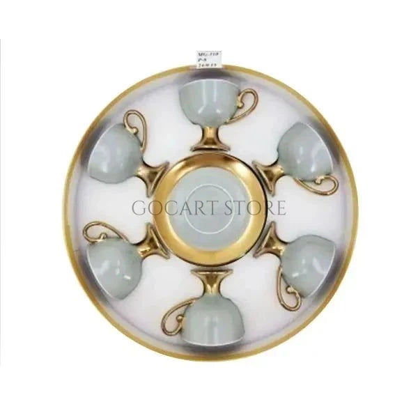 6pcs Cup Saucer Gray