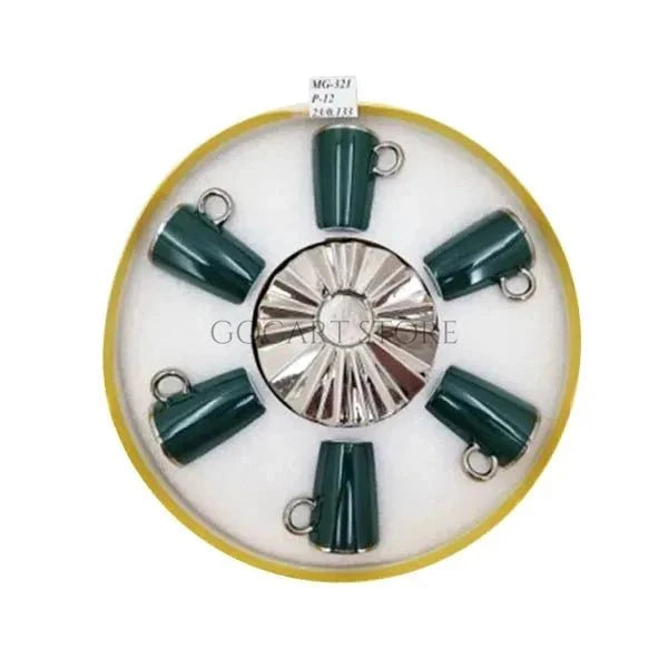 6Pcs Cup Saucer S-Green ANGELA