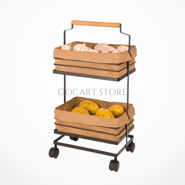 Vegetable Metal Rack With Wooden Handle