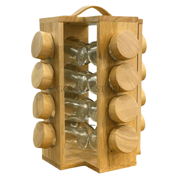 16 Pcs Bamboo Spice Rack