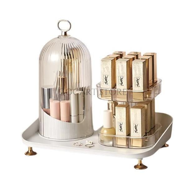 Rotating Cosmetic Brush & Lipstick Organizer