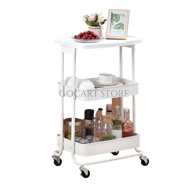 Kitchen Table Top 3-Tier Metal Storage Trolley