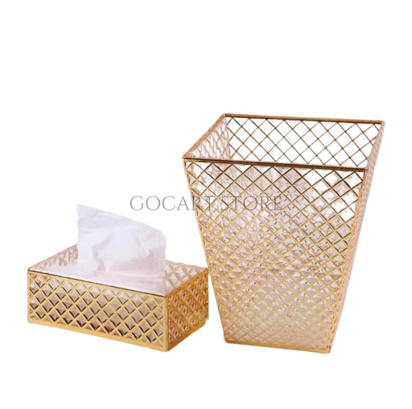 Acrylic Dustbin & Tissue Box Set - Square